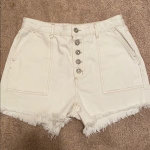 High waisted white free people shorts